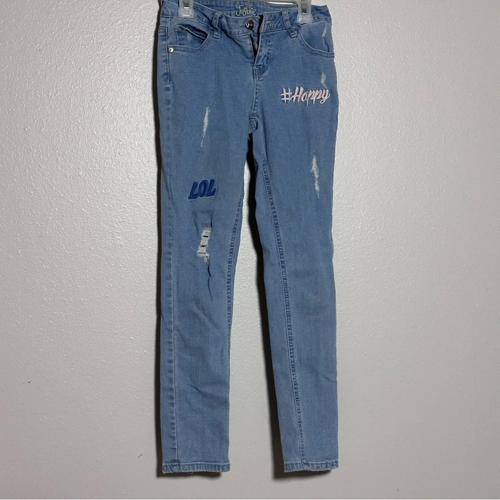 Justice Kids Girls Denim‎ Light Blue Simply Low Jegging Jeans size 10.